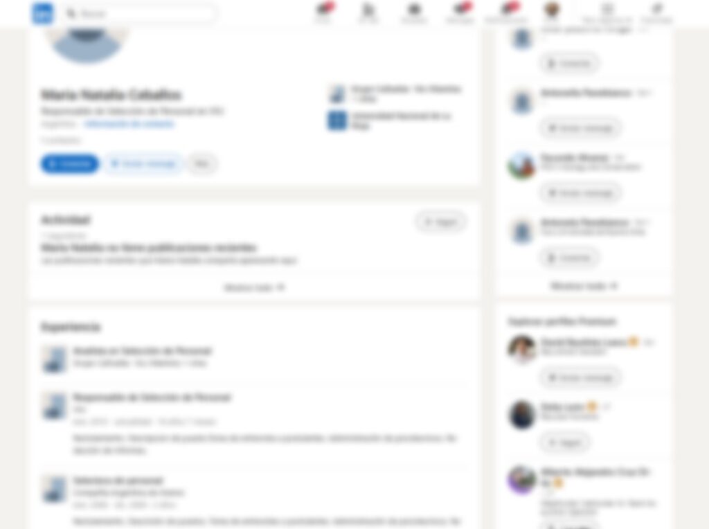 Linkein profile blureado